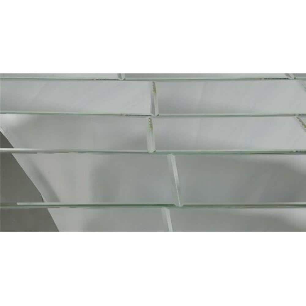 Reflections 12" x 24" Silver Mirrored Glass Subway Wall Tile