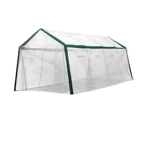 120 in. W x 240 in. D x 96 in. H, A-Shape Top Outdoor Greenhouse, 8 Roll-Up Side Windows Reserved