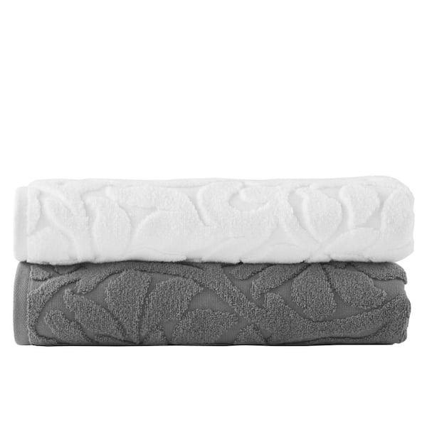 Ross German Cotton Dish Towel, Super Absorbent Silver Gray