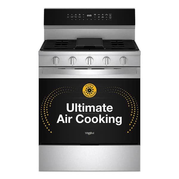 30 in. 5-Burners Freestanding Gas Smart Range in Fingerprint Resistant Stainless Steel with Air Cooking Technology