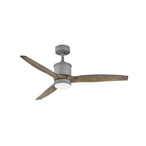 Hinkley Hover 52" Integrated LED 6-Speed Indoor/Outdoor Ceiling Fan, Graphite + Driftwood