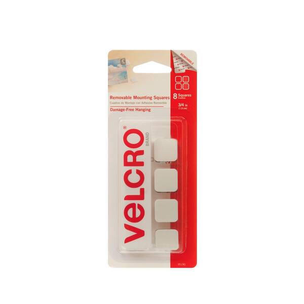 VELCRO Brand 3/4 in. Removable Mounting Squares (8Count)95190 The