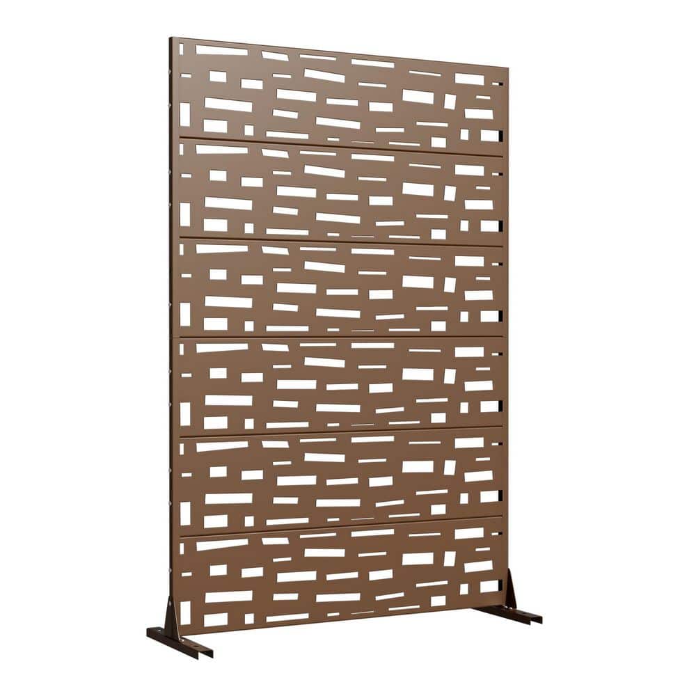 Outdoor Privacy Fence 47 in. L x 16 in. W x 72 in. H Brown Galvanized Steel Garden Privacy Screen price history on PriceWatchPro