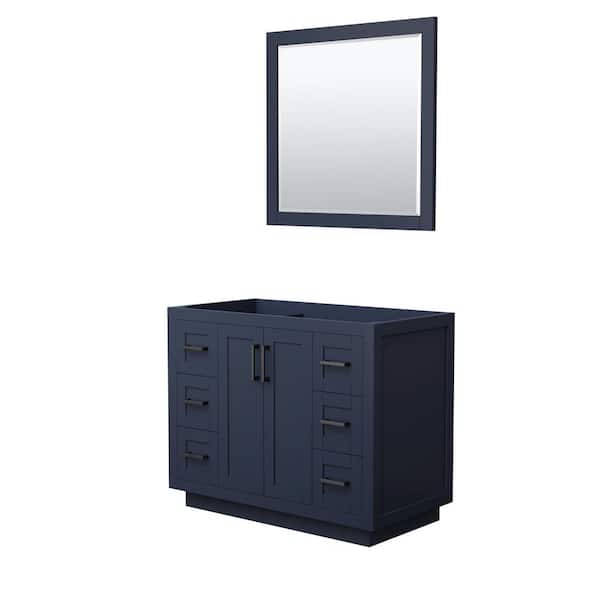 Wyndham Collection Miranda 41.25 in. W x 21.75 in. D Single Bath Vanity Cabinet Only with Mirror in Dark Blue