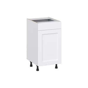 Mancos Bright White Shaker Assembled Vanity Base Cabinet with 1 Drawer (18 in. W x 34.5 in. H x 21 in. D)