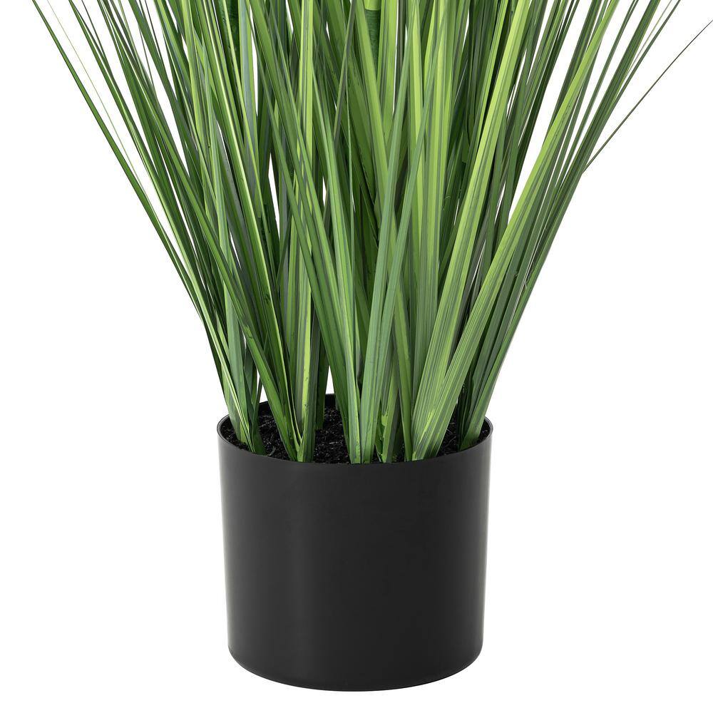 3.25 ft Green and White Plastic Potted Faux Grass