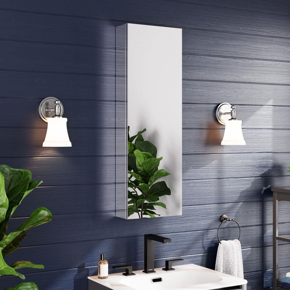 12 in. W x 36 in. H Rectangular Frameless Aluminum Medicine Cabinet with Mirror and Soft-Close Hinges price history on PriceWatchPro