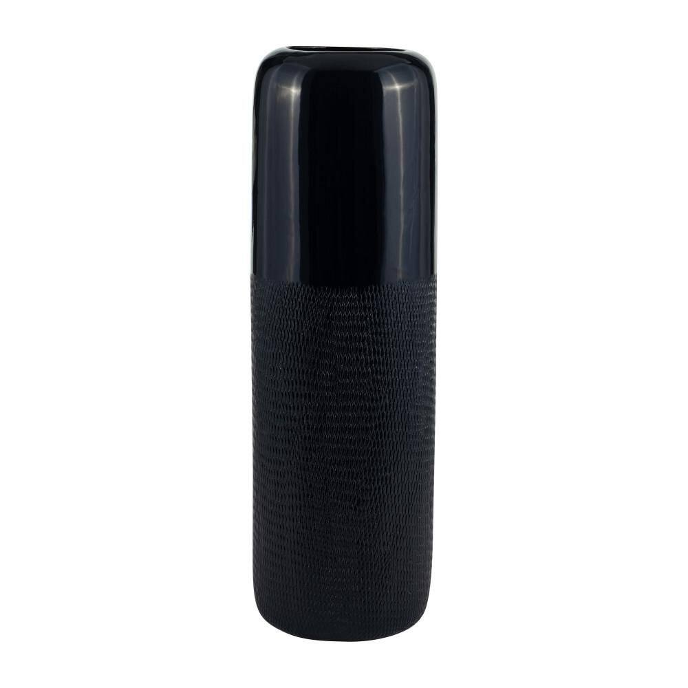 18 in. Dark Blue Stoneware Grooved Decorative Vase price history on PriceWatchPro