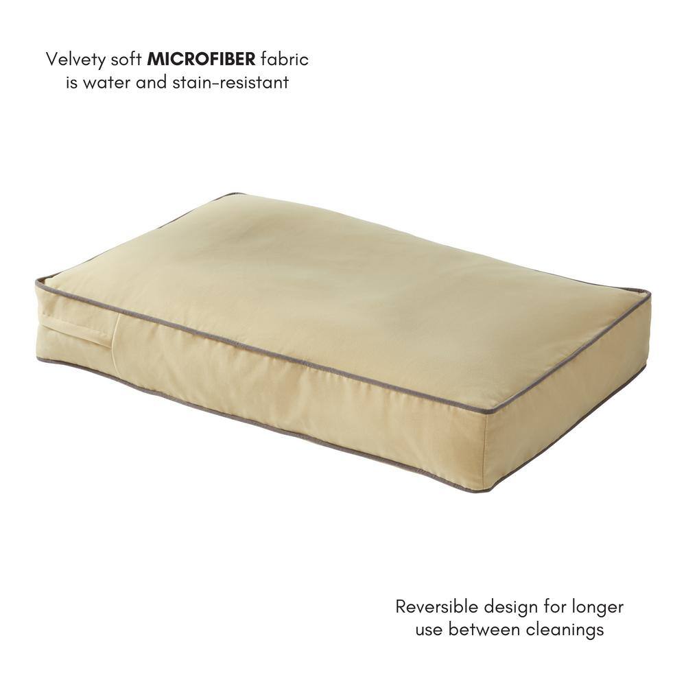 Small Cream Microfiber Pillow Style Dog Bed