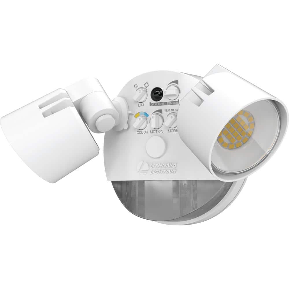 White Dual Head LED Security Flood Light with Motion Sensor