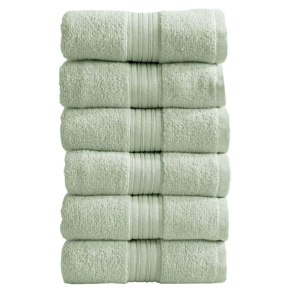 FRESHFOLDS Green Striped 100% Cotton Bath Towel (Set of 4