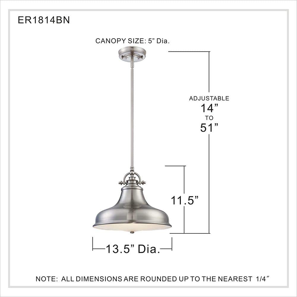 Emery Brushed Nickel 13.5" Industrial Pendant Light