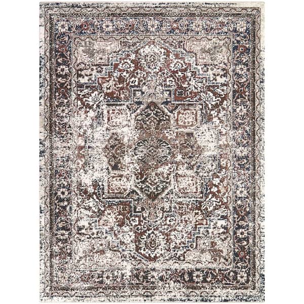 Asheim Rust/Brown 7 ft. 10 in. x 10 ft. Traditional Area Rug