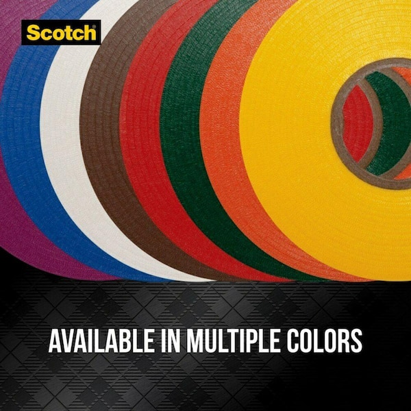 Scotch 3/4 in. x 66 ft. Vinyl Electrical Tape, Black/Red and White (3-Pack)  6132-10828/6 - The Home Depot