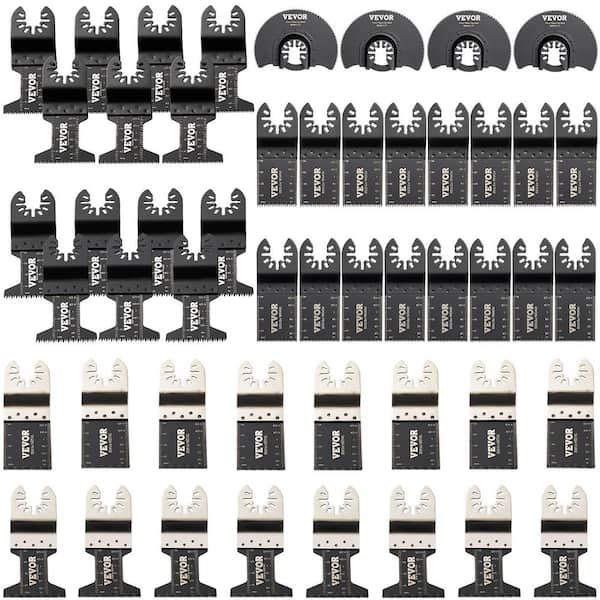 50-Pieces Oscillating Saw Blades Quick Release Multiyool Blade Kit HCS for Dewalt Dremel FeinWorx Bosch Makita Milwaukee