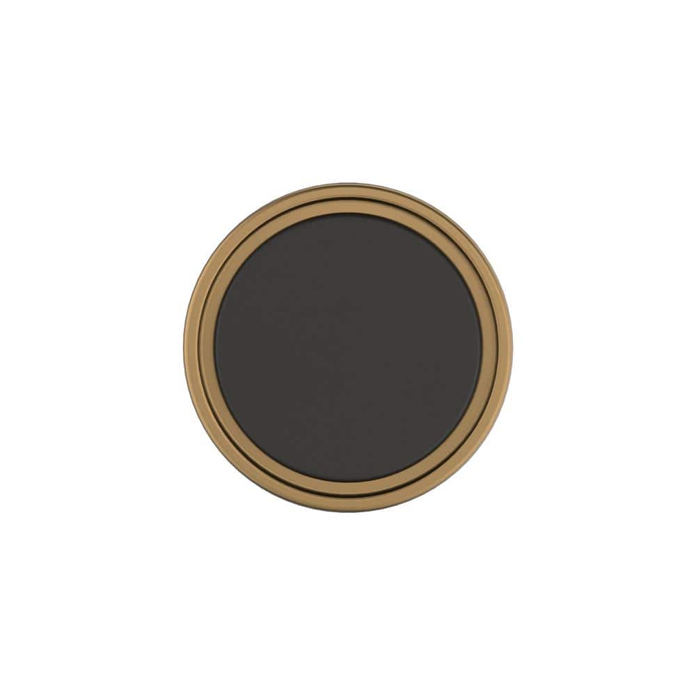 Matte Black and Bronze Round Cabinet Knob with Mounting Hardware