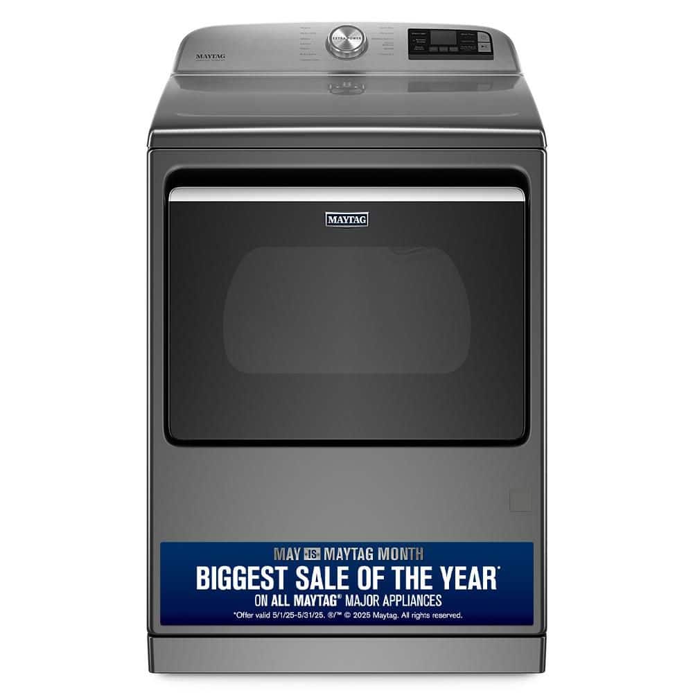 7.4 cu. ft. 120-Volt Smart Capable Metallic Slate Gas Vented Dryer with Steam and Hamper Door, ENERGY STAR