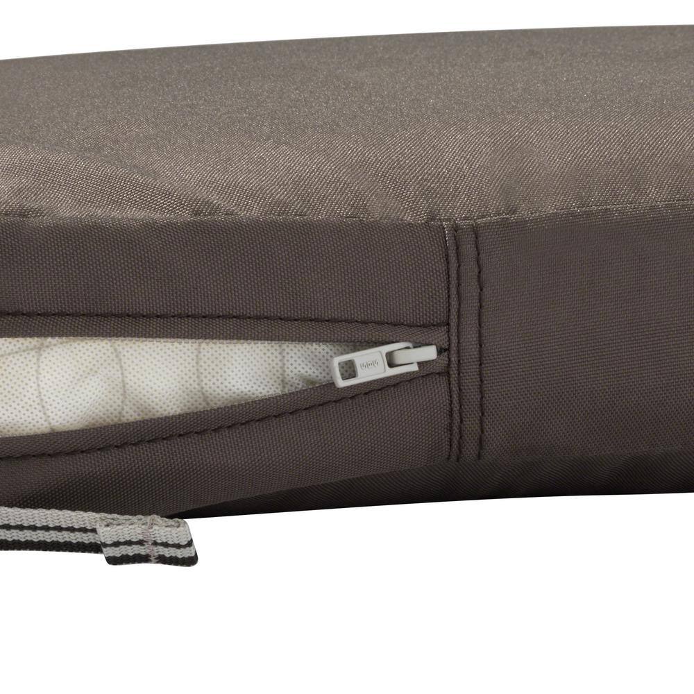 Ravenna Space-Themed Square Outdoor Chair Cushion, Dark Taupe