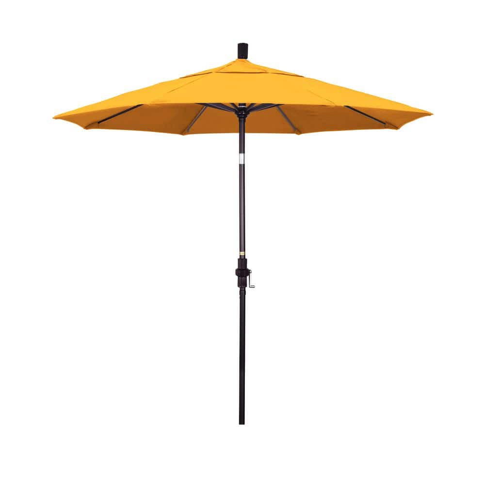 7.5 ft. Bronze Aluminum Market Patio Umbrella Collar Tilt Crank Lift in Sunflower Yellow Sunbrella price history on PriceWatchPro