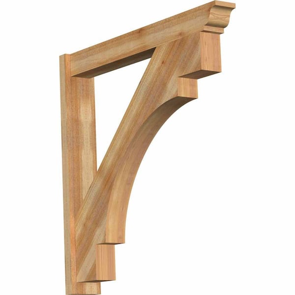 Ekena Millwork 6 in. x 42 in. x 42 in. Merced Traditional Rough Sawn Western Red Cedar Outlooker
