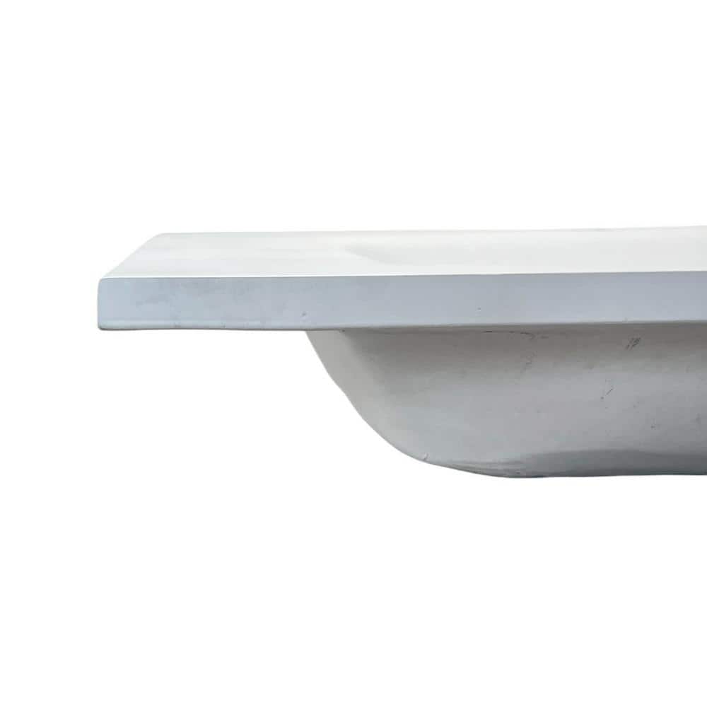 31'' White Concrete Single Bathroom Vanity Top with Integral Sink