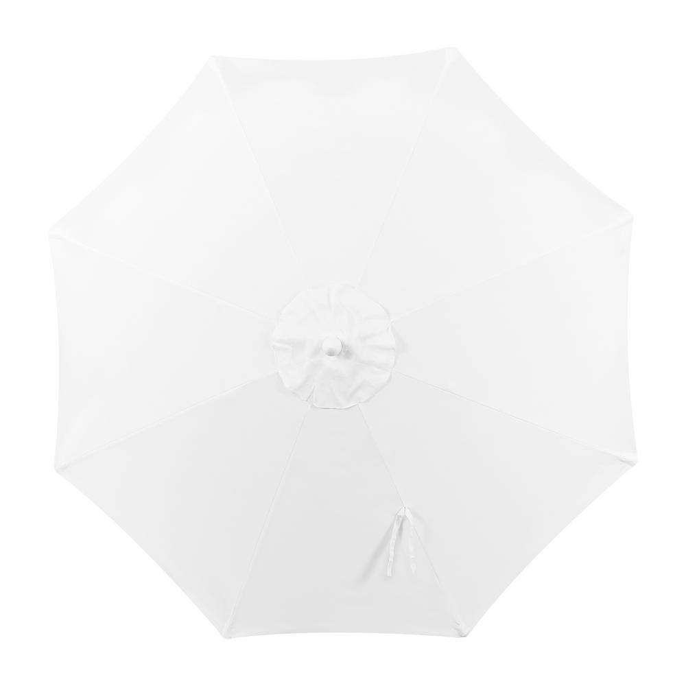 Baiona 9 ft. White and Green Aluminum Patio Umbrella with Auto-Tilt