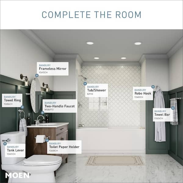 MOEN Banbury 4 in. Centerset 2-Handle High-Arc Bathroom Faucet in