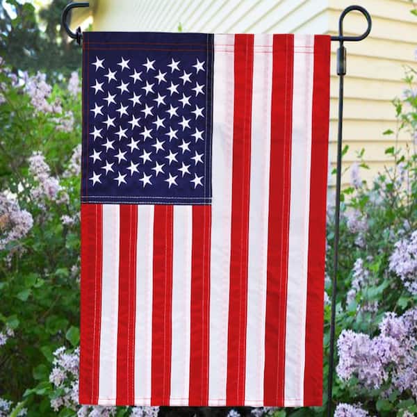 ANLEY 18 in. x 12.5 in. Embroidered Stars USA Garden Flag American July 4th United  States Flags Sewn Stripes and Double Stitch A.Flag.Garden.US.Sewn - The  Home Depot
