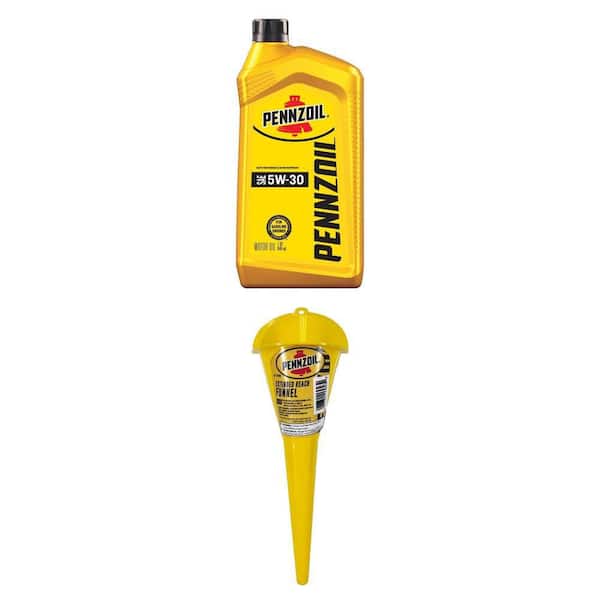 SAE 5W-30 Motor Oil 1 Qt. and Extended Reach Funnel Combo (1-Pack)