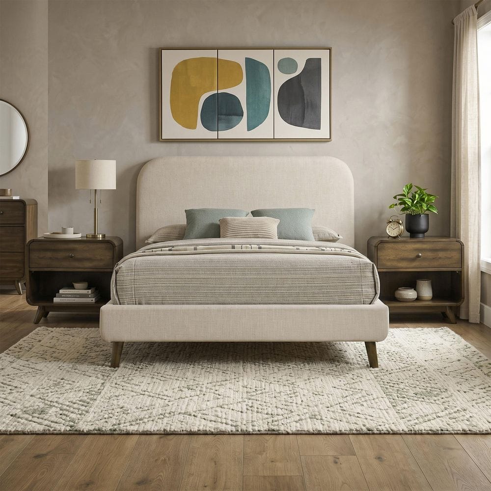 Davis 3-Piece Rustic Oak Wood King Platform Bedroom Set with 2 Nightstands price history on PriceWatchPro