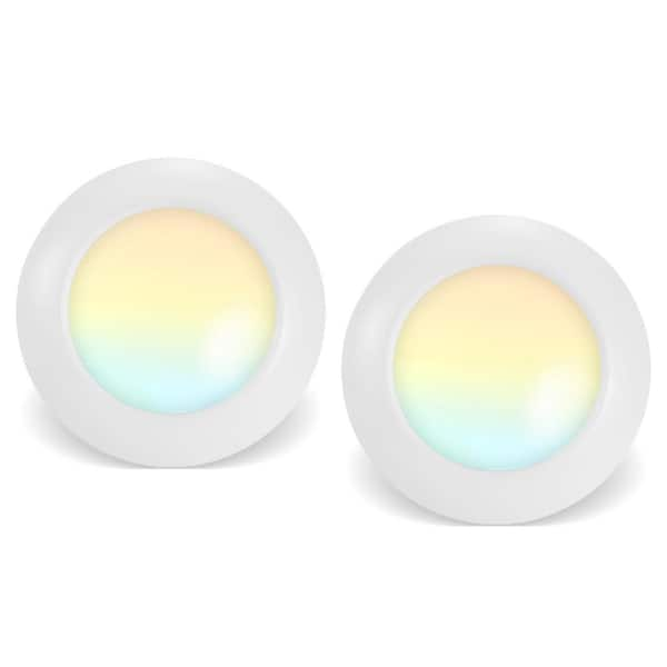 6 in. 90 CRI 2700K-5000K 5CCT Selectable LED Dimmable Light, Integrated LED Flush Mount Ceiling Disk Light (2-Pack)