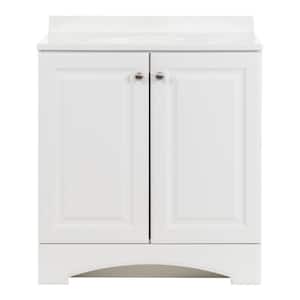 30.5 in. W x 18.69 in. D x 35.86 in. H Bath Vanity in White with Cultured Marble Vanity Top in White with White Basin