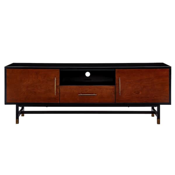 SEI FURNITURE Blynn 63 in. Black TV Stand Fits TV's up to 61 in. with 2