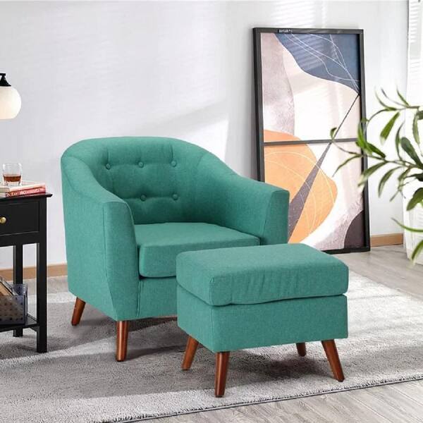 aqua accent chair with ottoman