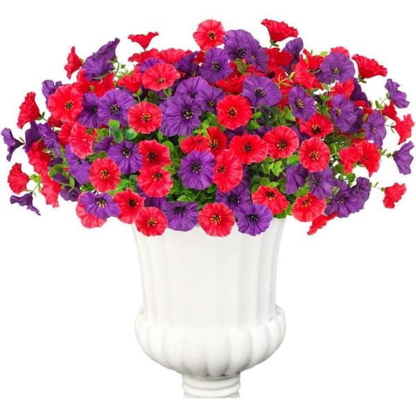 14 in. Red Indoor/Outdoor Artificial Morning Glory Flower UM55HS4