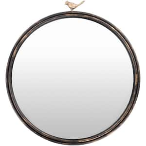 Birdsong 26 in. x 24 in. Black Framed Decorative Mirror