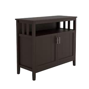 39.96 in. W x 15.75 in. D x 34.06 in. H Brown Linen Cabinet Kitchen Storage Sideboard with 2-Doors