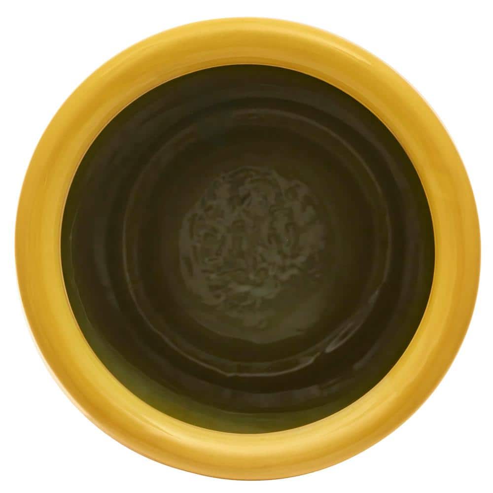 24" Bright Yellow Porcelain Umbrella Stand