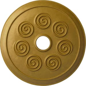 25-1/4 in. x 4 in. ID x 2 in. Spiral Urethane Ceiling Medallion (Fits Canopies up to 4 in.), Pharaohs Gold