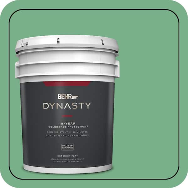 BEHR DYNASTY 5 gal. #M410-5 Green Bank Flat Exterior Stain-Blocking Paint & Primer