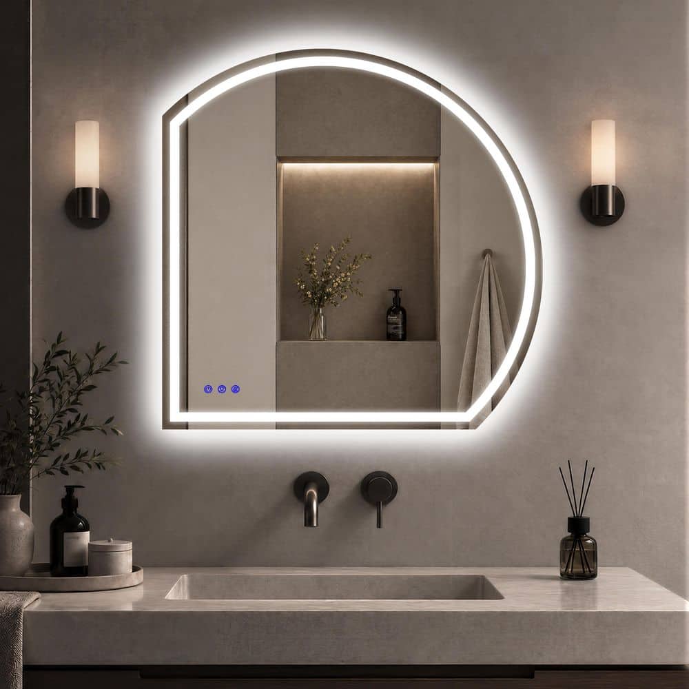 Yuaris 32 in. x 32 in. Novelty/Specialty Frameless with LED, Dimmable ...