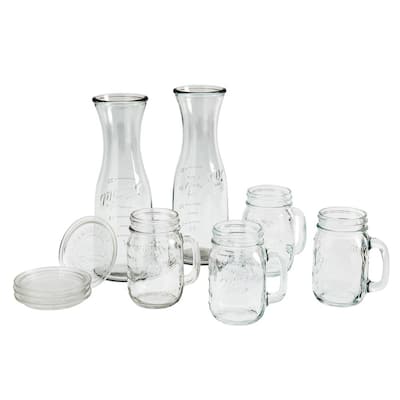 Home Basics 26 oz. Small Hexagon Glass Canister, Clear HDC64697 - The Home  Depot
