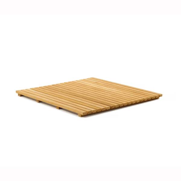 Gala 26 in. x 26 in. Tan Bathroom Shower Mat in Natural Teak