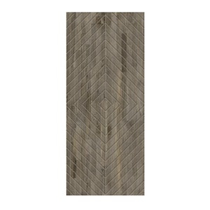 30 in. x 96 in. Hollow Core Weather Gray Stained Solid Wood Interior Door Slab