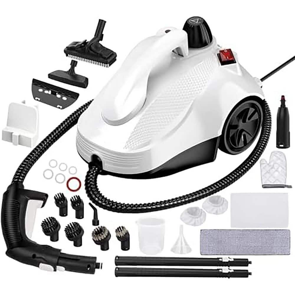 Commercial Corded Canister Steam Cleaner for Floors Upholstery Car Grout White with Large Tank 23 Accessories price history on PriceWatchPro