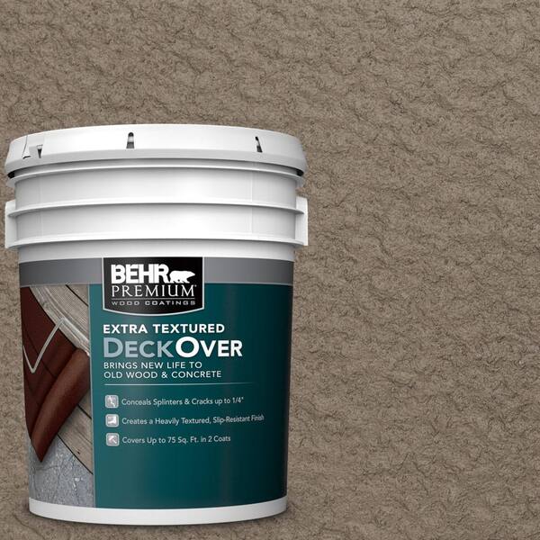 BEHR Premium Extra Textured DeckOver 5 gal. #SC-159 Boot Hill Grey Extra Textured Solid Color Exterior Wood and Concrete Coating