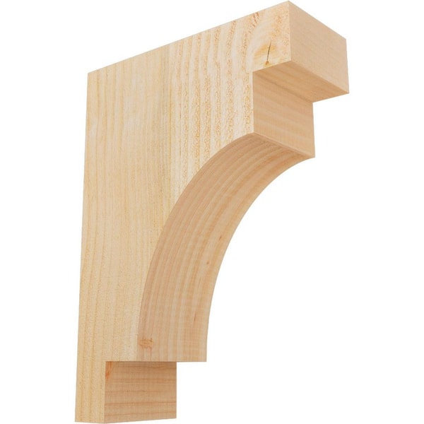 Ekena Millwork 4 in. x 10 in. x 14 in. Douglas Fir Mediterranean Rough Sawn Corbel