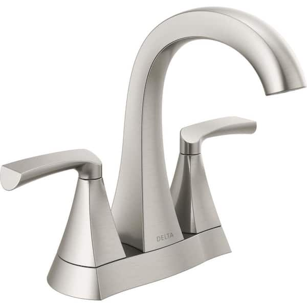 Delta Pierce 4 in. Centerset 2-Handle Bathroom Faucet in SpotShield Brushed Nickel