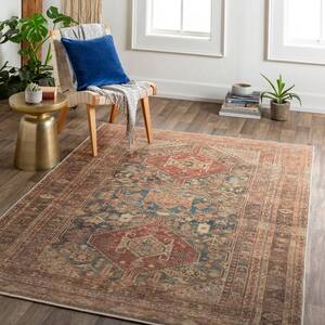 Malone Brown Traditional 8 ft. x 10 ft. Indoor Machine-Washable Area Rug