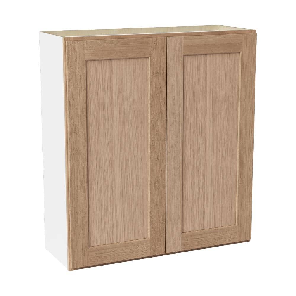33 in. W x 12 in. D x 36 in. H Ready to Assemble Solid Wood Shaker Wall Kitchen Cabinet in Oak price history on PriceWatchPro